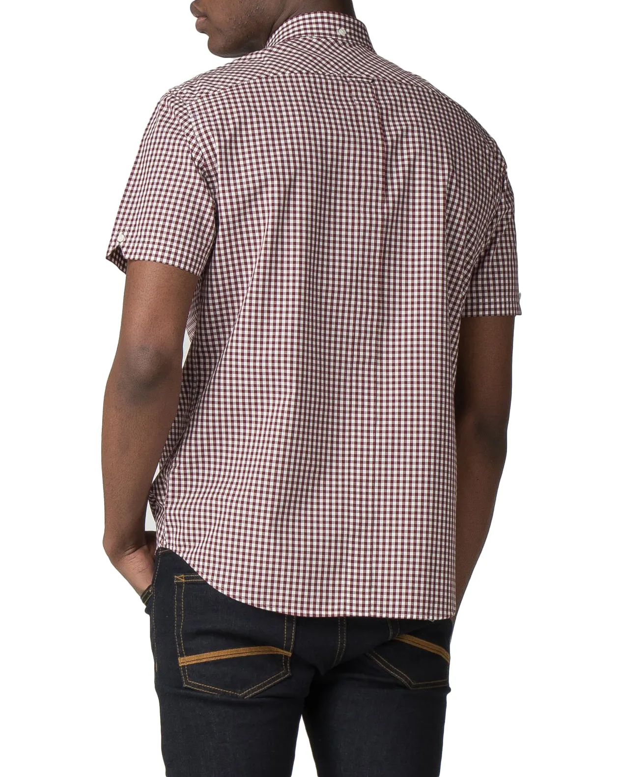 Short Sleeve Gingham Shirt - Oxblood sold by Ben Sherman product image thumbnail 2