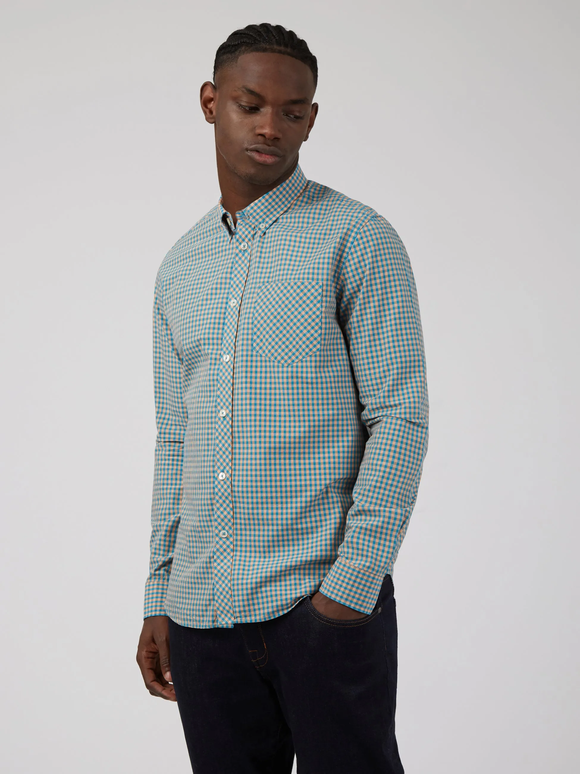 Signature Long-Sleeve Gingham Shirt sold by Ben Sherman product image thumbnail 2