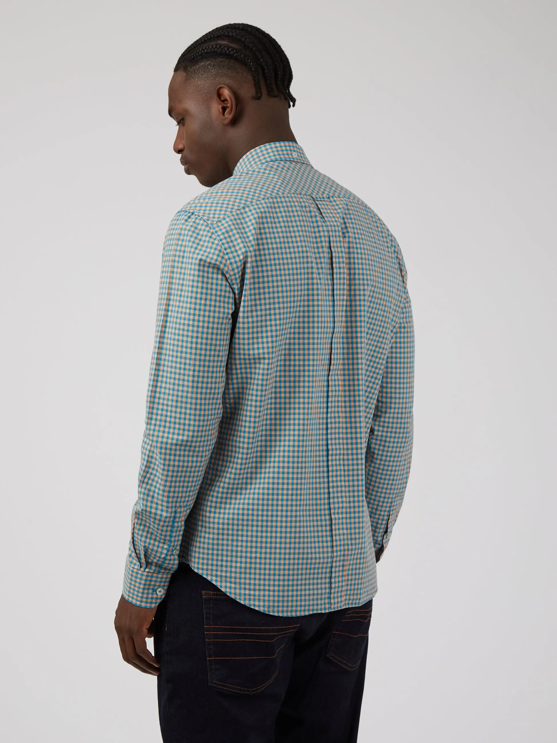Signature Long-Sleeve Gingham Shirt sold by Ben Sherman product image thumbnail 3