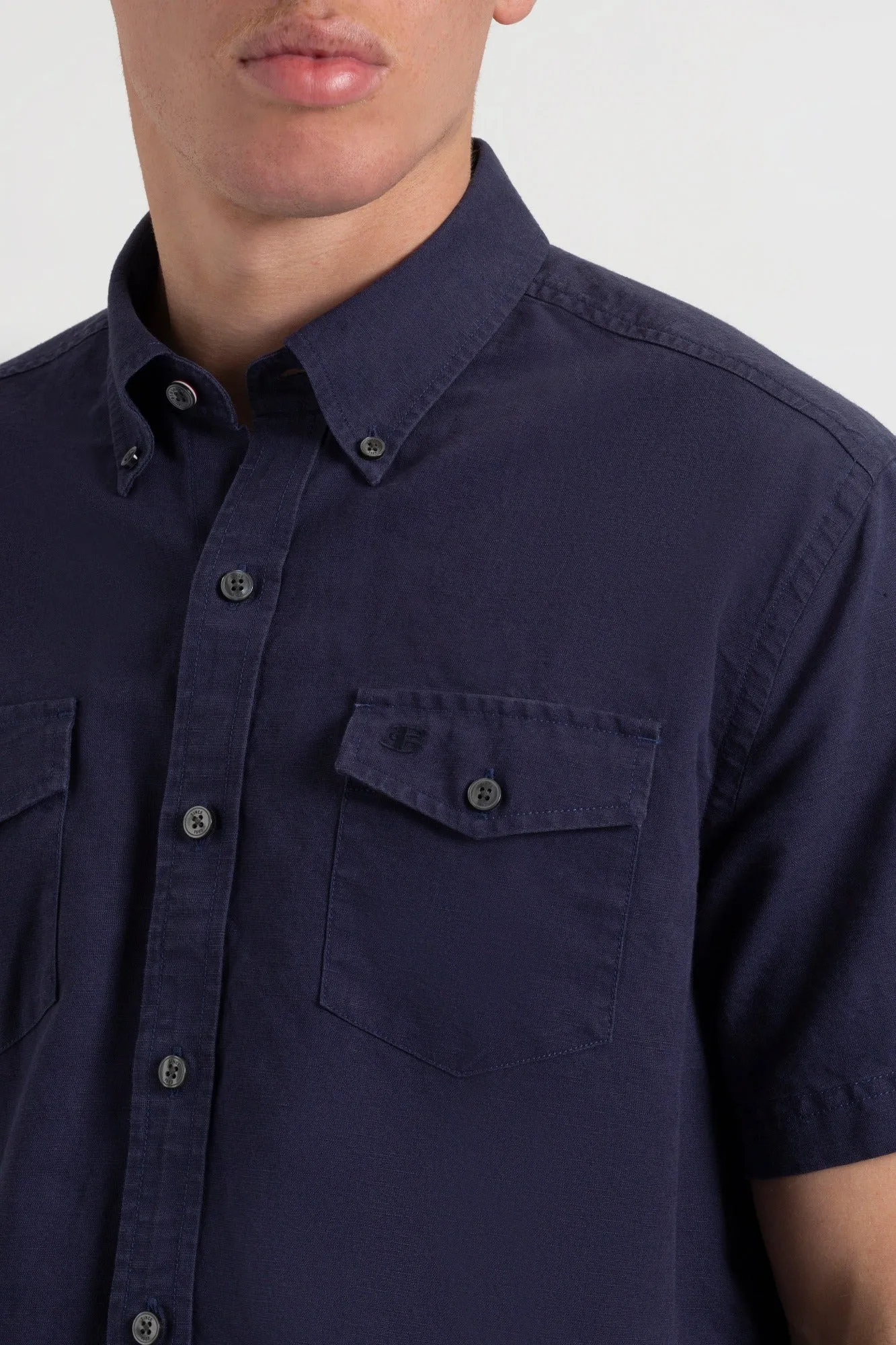 Garment Dye Linen Shirt - Navy sold by Ben Sherman product image thumbnail 3