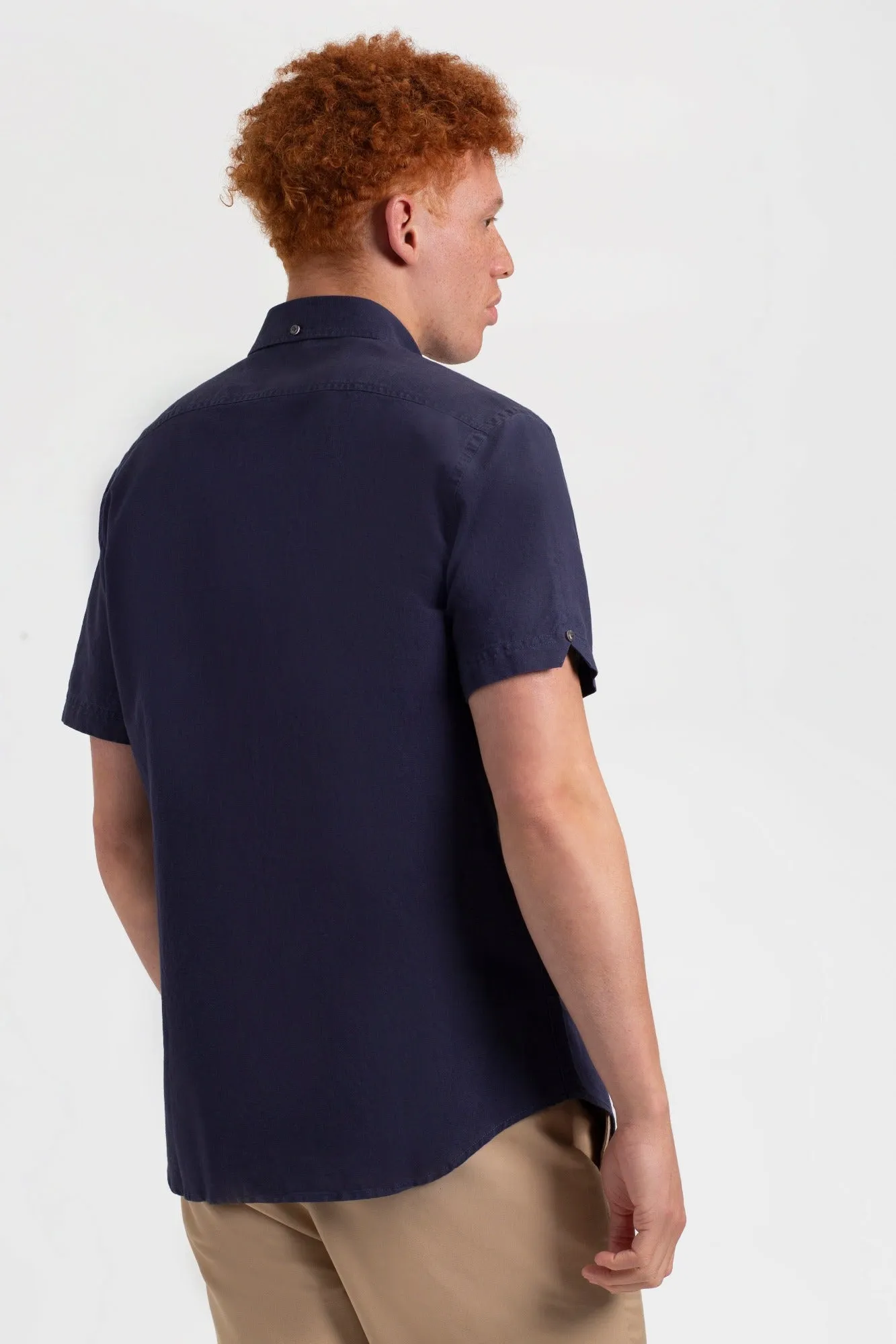 Garment Dye Linen Shirt - Navy sold by Ben Sherman product image thumbnail 4