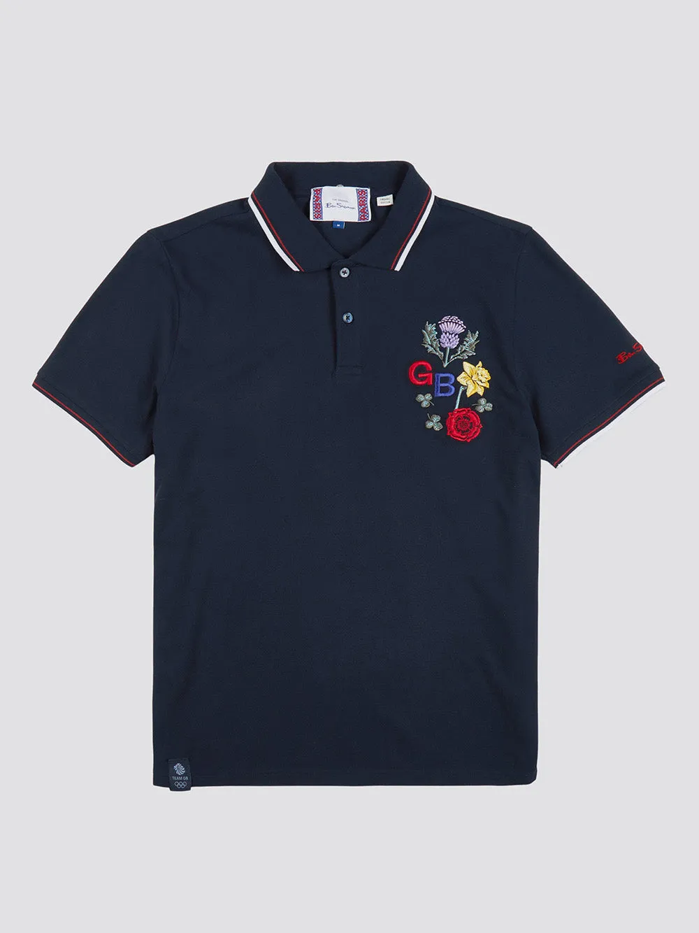 Team GB Floral Embroidered Pique Polo - Dark Navy sold by Ben Sherman product image thumbnail 4