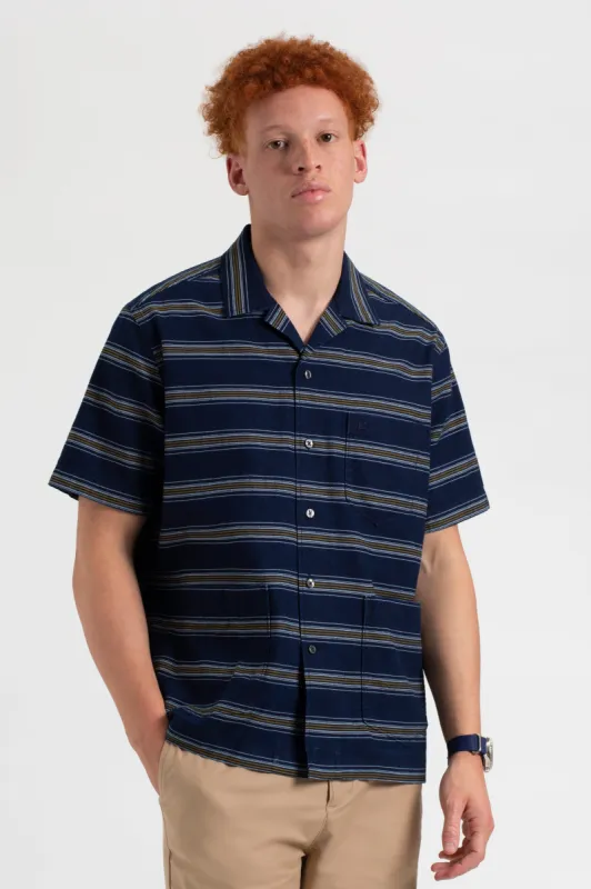 Dalston Blues Lightweight Stripe Shirt sold by Ben Sherman