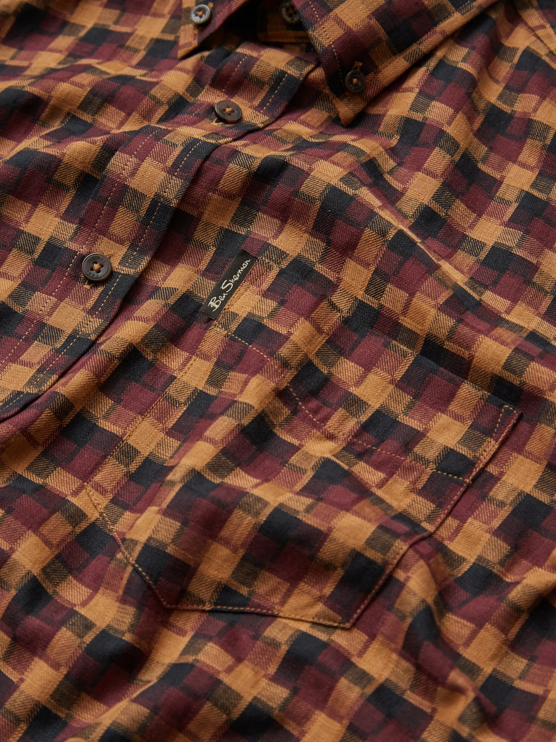Fractured Gingham Check Long-Sleeve Shirt sold by Ben Sherman product image thumbnail 3