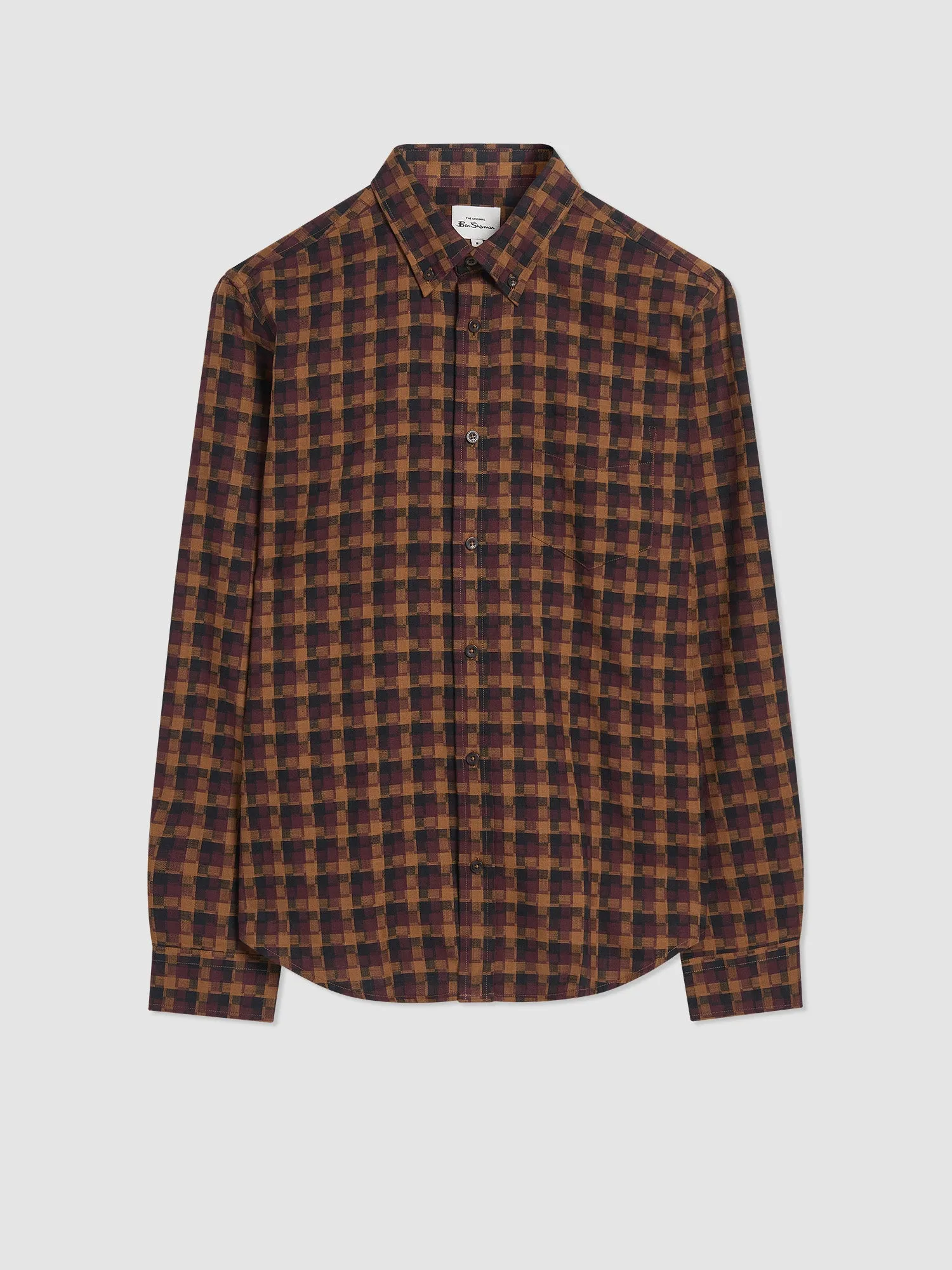 Fractured Gingham Check Long-Sleeve Shirt sold by Ben Sherman product image thumbnail 2