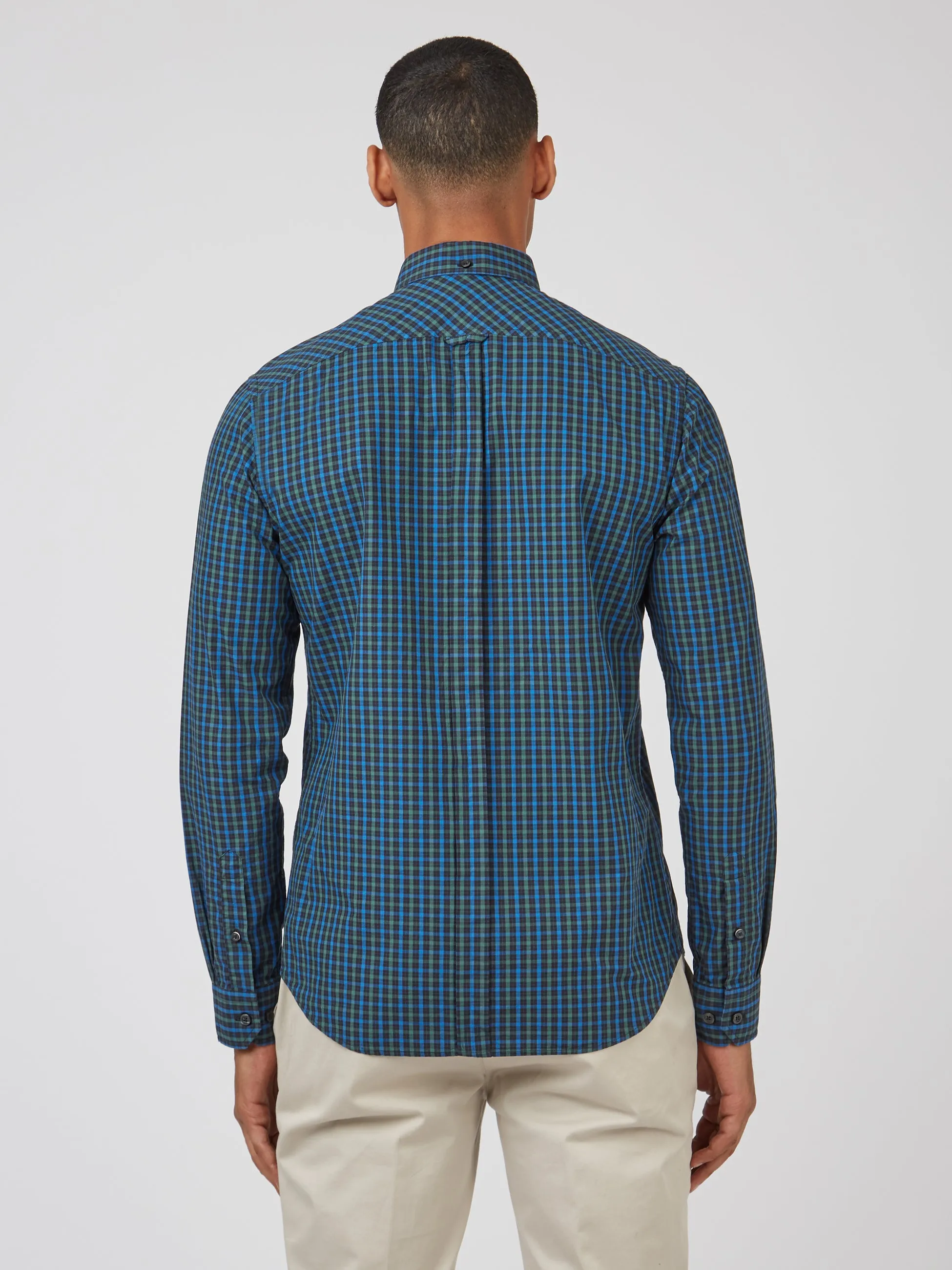 Signature Long-Sleeve House Check Shirt - Dark Emerald sold by Ben Sherman product image thumbnail 5