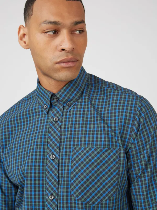 Signature Long-Sleeve House Check Shirt  - Dark Emerald sold by Ben Sherman