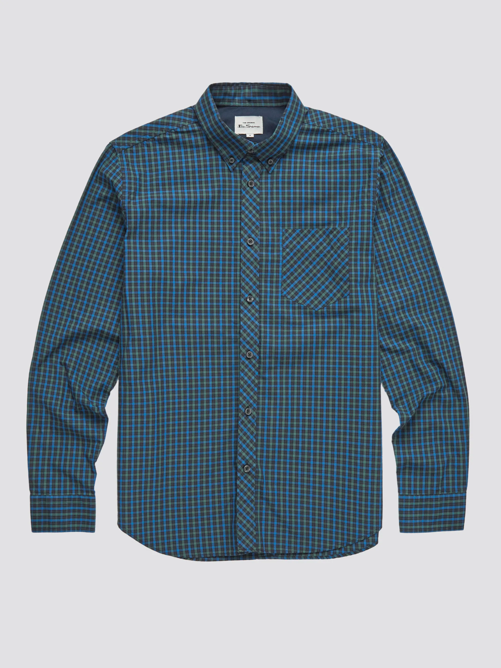 Signature Long-Sleeve House Check Shirt - Dark Emerald sold by Ben Sherman product image thumbnail 2
