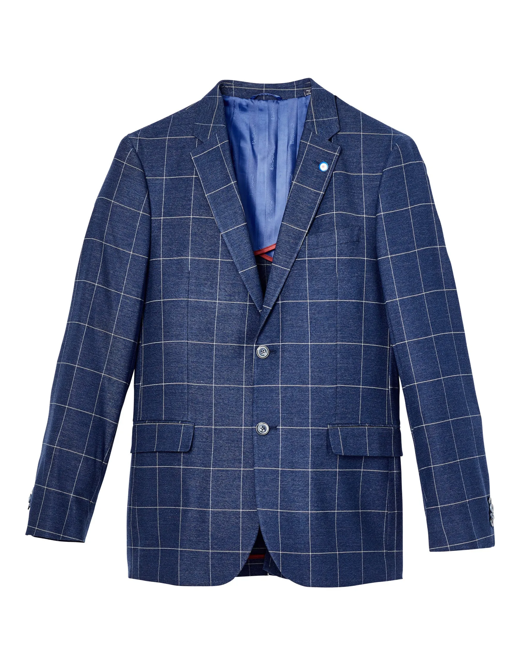 Crown Pin-Stripe Check Sportcoat Jacket - Navy sold by Ben Sherman product image thumbnail 5
