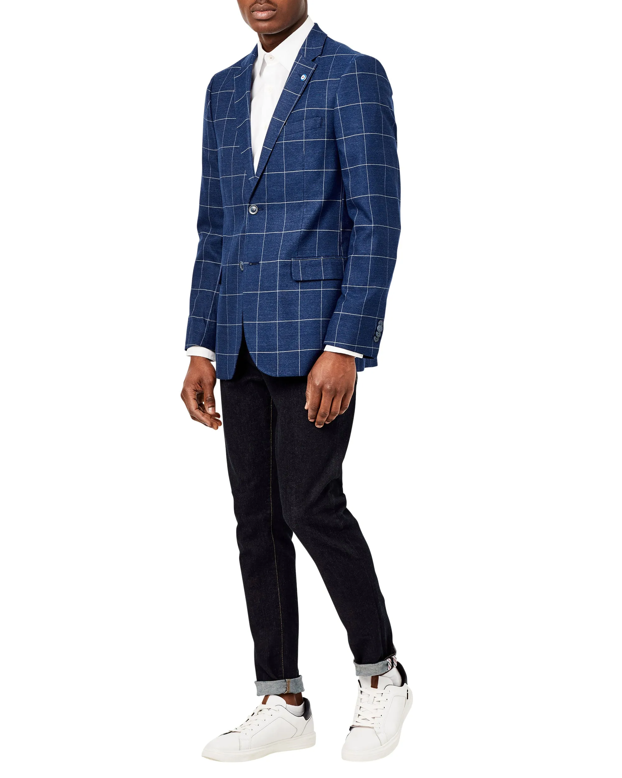 Crown Pin-Stripe Check Sportcoat Jacket - Navy sold by Ben Sherman product image thumbnail 4