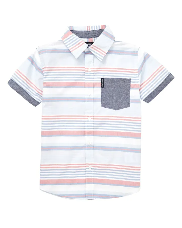 Boys' Red/Blue/White Short-Sleeve Button-Down Shirt (Sizes 8-18) sold by Ben Sherman
