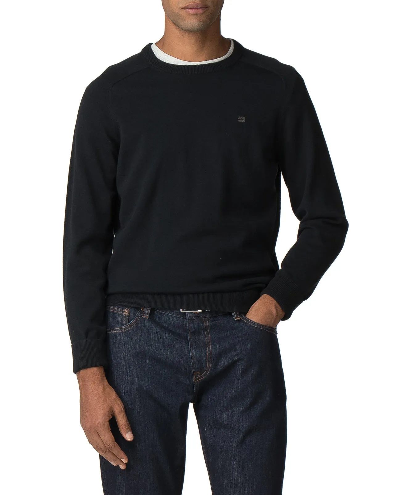 Raglan Sleeve Crewneck Sweater - True Black sold by Ben Sherman