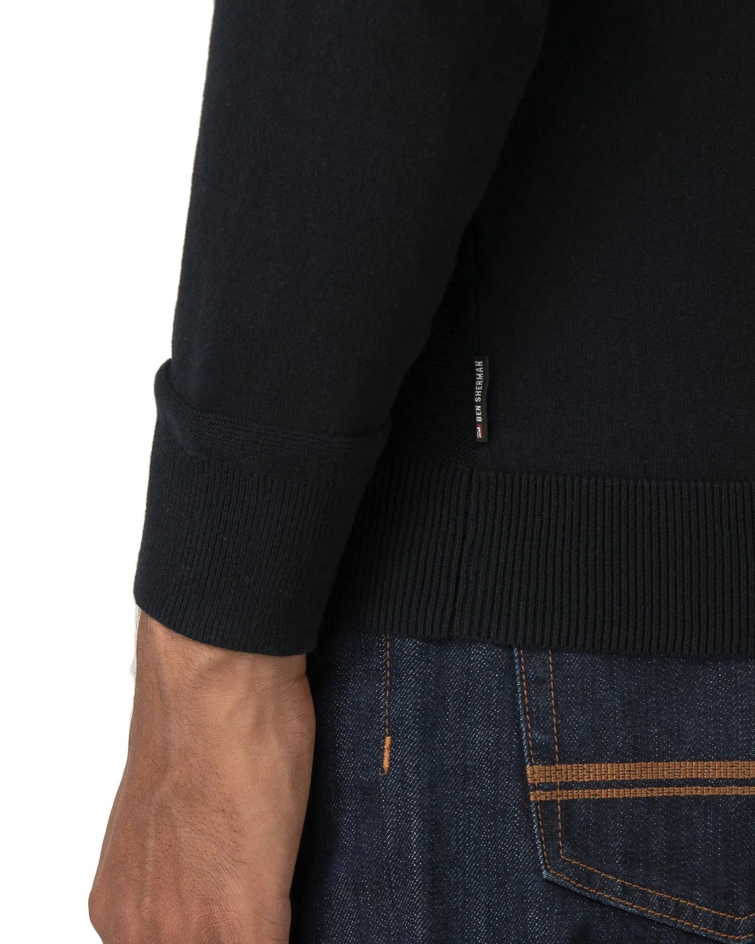 Raglan Sleeve Crewneck Sweater - True Black sold by Ben Sherman product image thumbnail 4