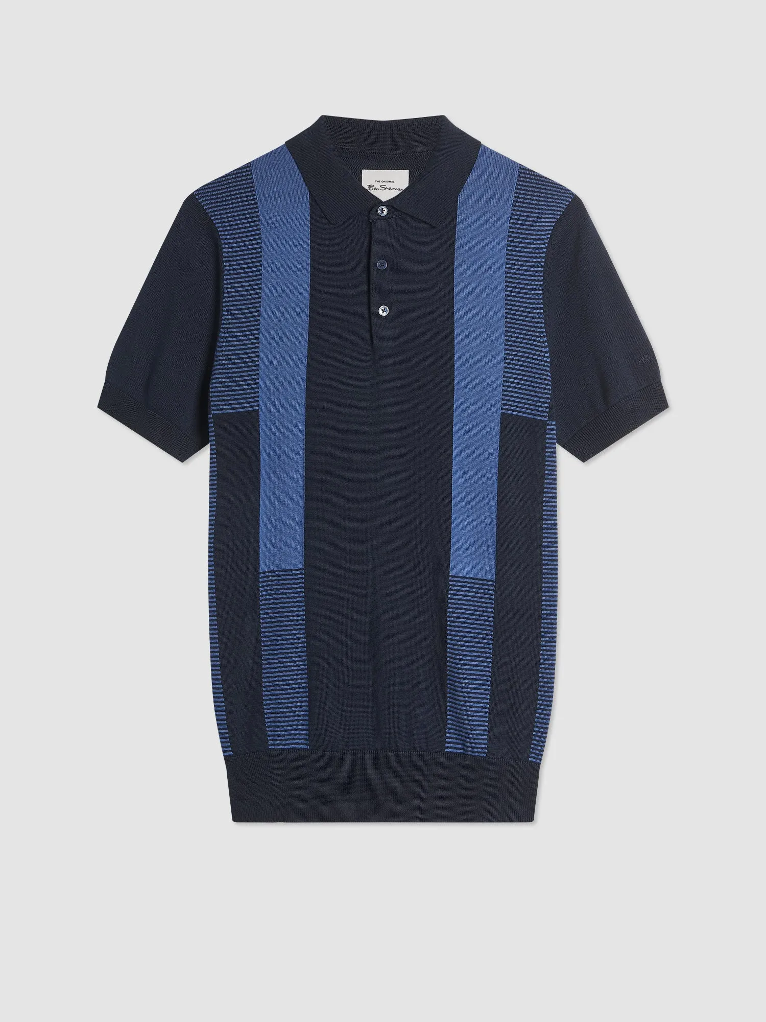 Intarsia Stripe Knit Polo - Dark Navy sold by Ben Sherman product image thumbnail 2