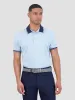 Checker Rib Air Pique Sports Fit Polo - Light Blue sold by Ben Sherman