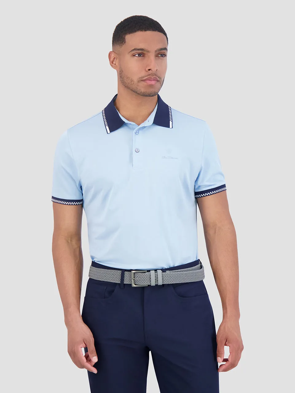 Checker Rib Air Pique Sports Fit Polo - Light Blue sold by Ben Sherman product image thumbnail 5