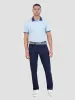 Checker Rib Air Pique Sports Fit Polo - Light Blue sold by Ben Sherman