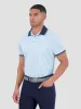 Checker Rib Air Pique Sports Fit Polo - Light Blue sold by Ben Sherman