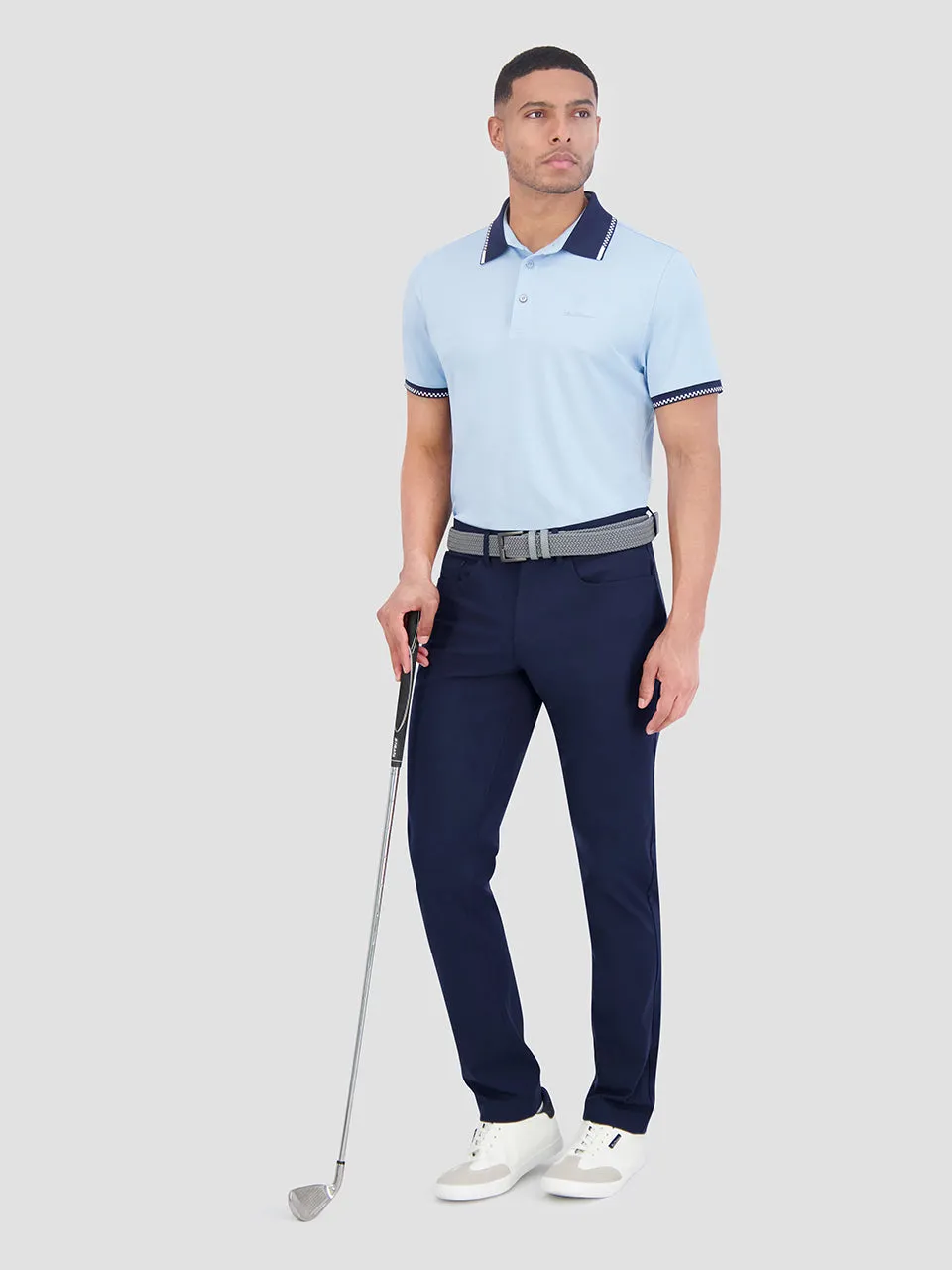 Checker Rib Air Pique Sports Fit Polo - Light Blue sold by Ben Sherman product image thumbnail 2