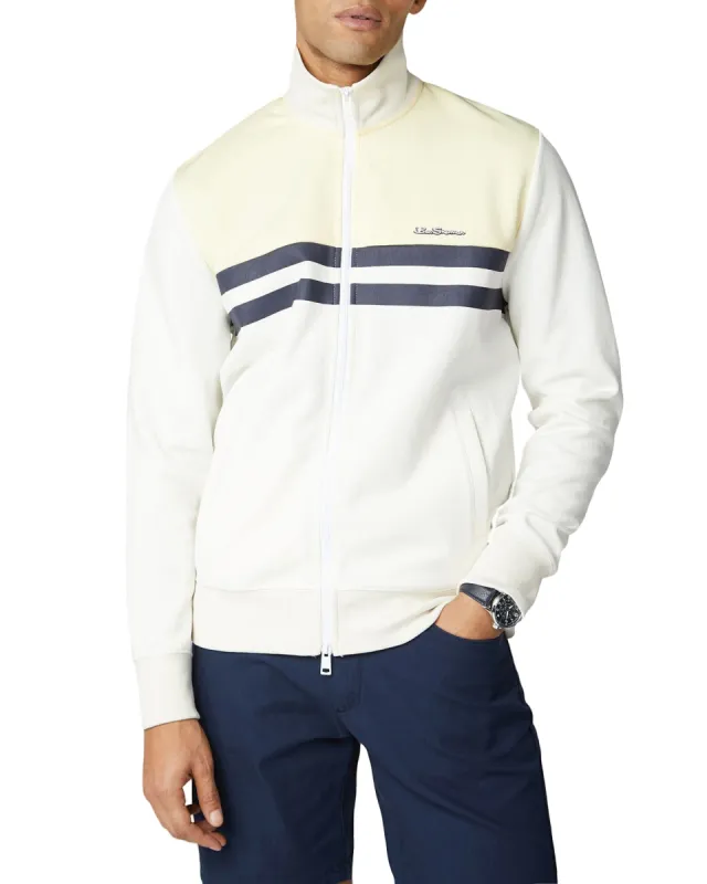 Color Block Tricot Jacket - Ivory sold by Ben Sherman