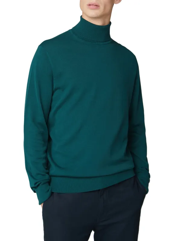 Cotton Roll Neck Sweater - Green sold by Ben Sherman
