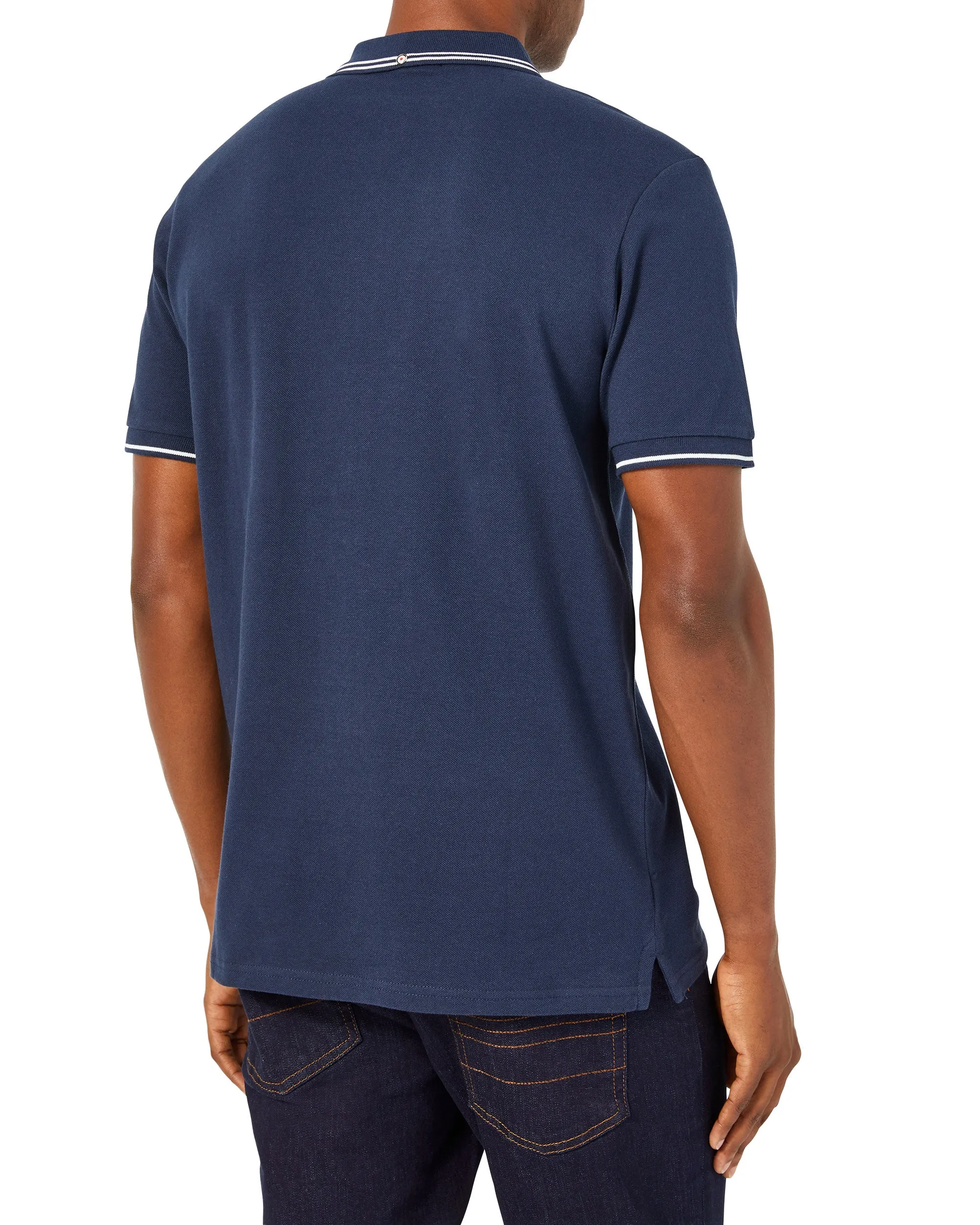 Script Tipped Pique Polo Shirt - Navy/White sold by Ben Sherman product image thumbnail 2