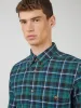 Brushed Plaid Check Shirt - Ocean Green sold by Ben Sherman