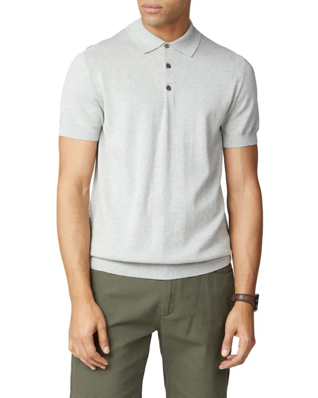 Signature Cotton Short-Sleeve Knit Polo - Grey sold by Ben Sherman