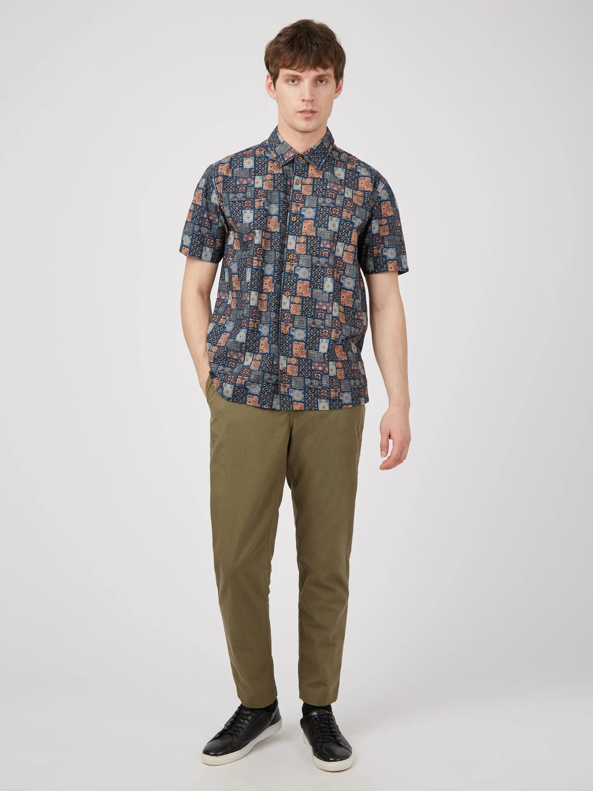 Geo Eastern Tile Print Short-Sleeve Shirt sold by Ben Sherman product image thumbnail 3