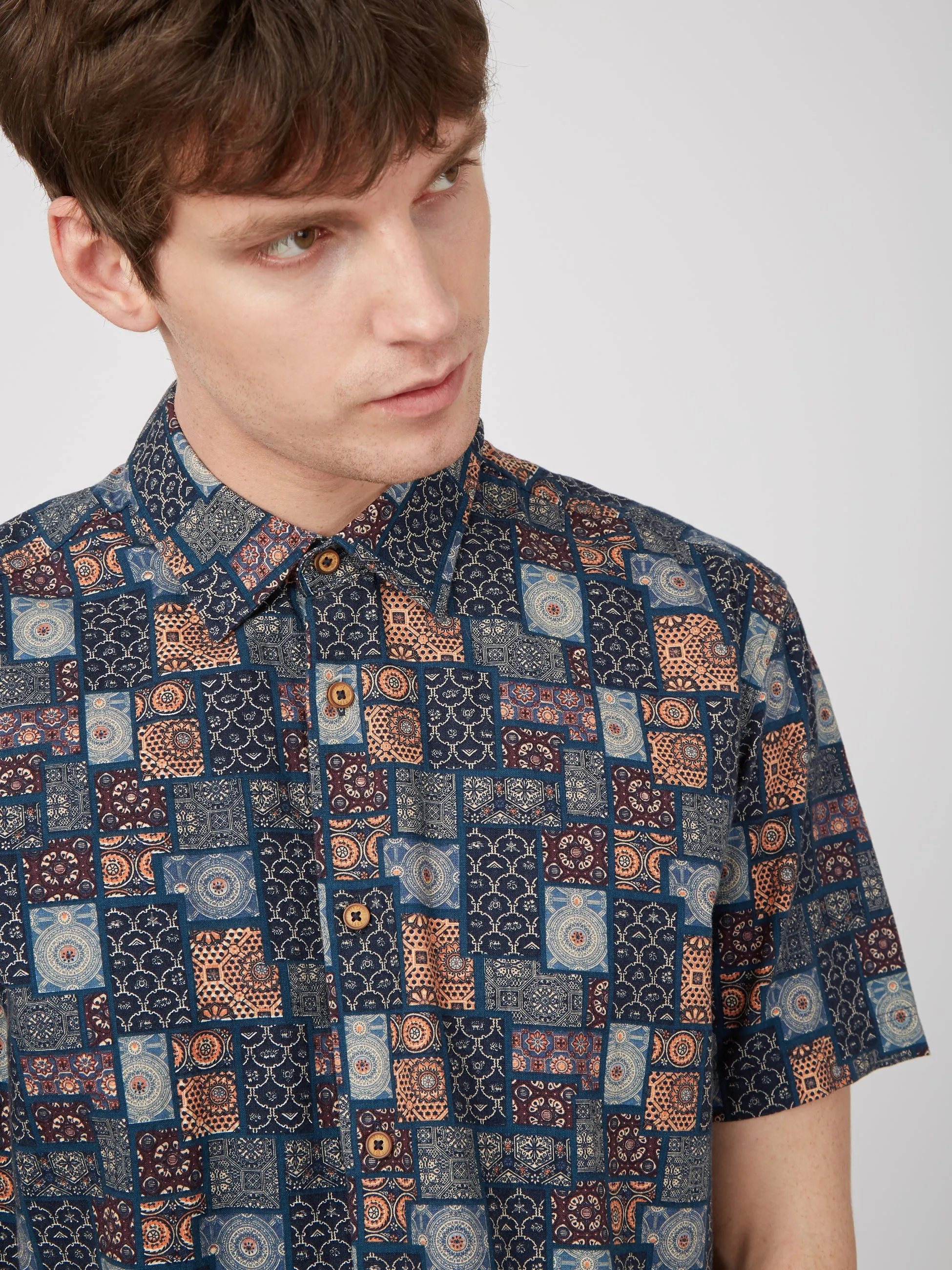 Geo Eastern Tile Print Short-Sleeve Shirt sold by Ben Sherman product image thumbnail 2
