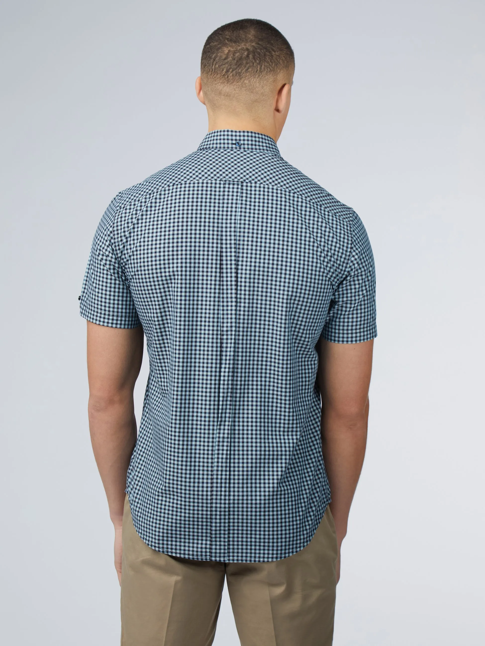 Signature Short Sleeve Gingham Shirt - Petrol sold by Ben Sherman product image thumbnail 3