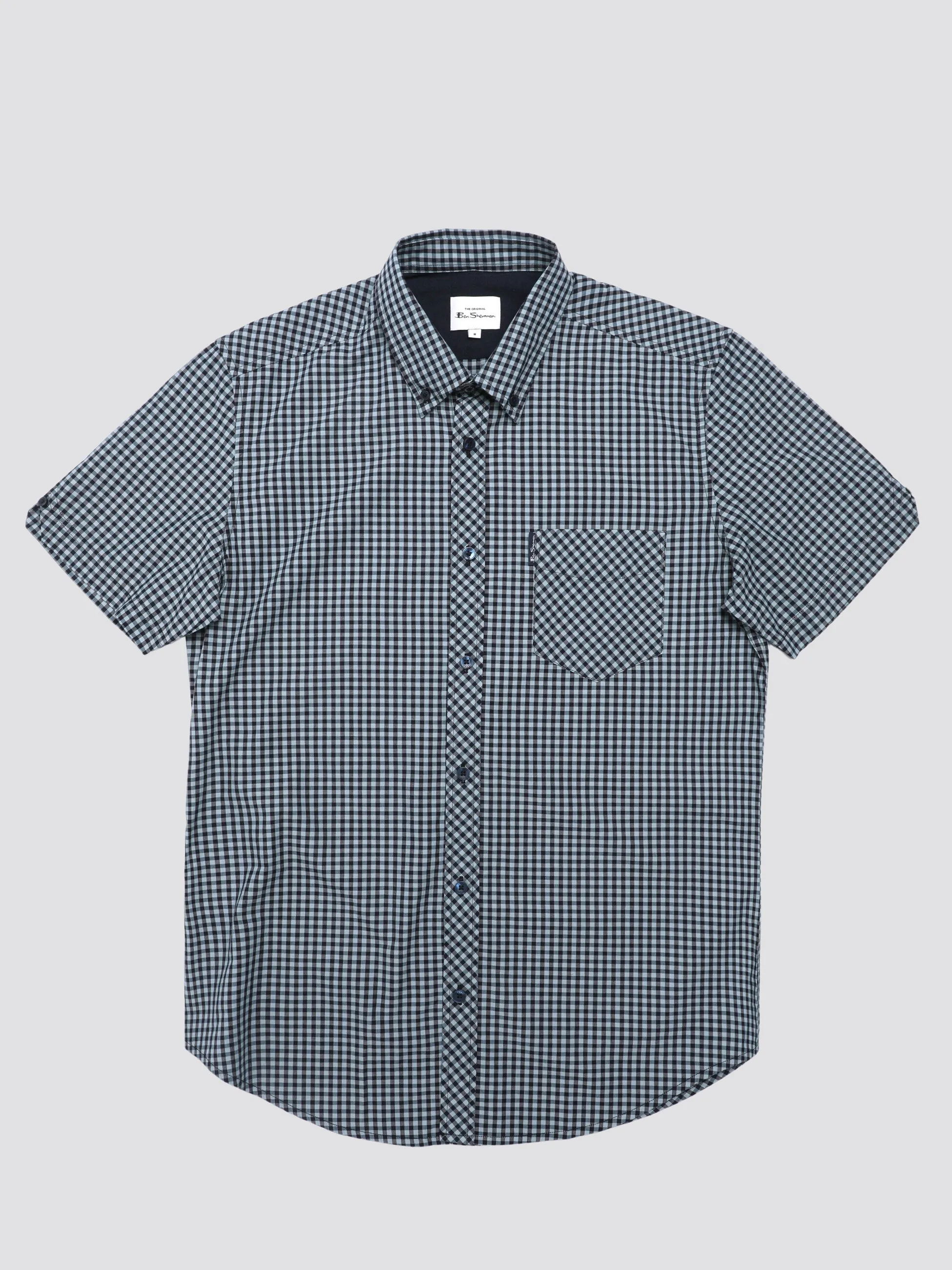 Signature Short Sleeve Gingham Shirt - Petrol sold by Ben Sherman product image thumbnail 4
