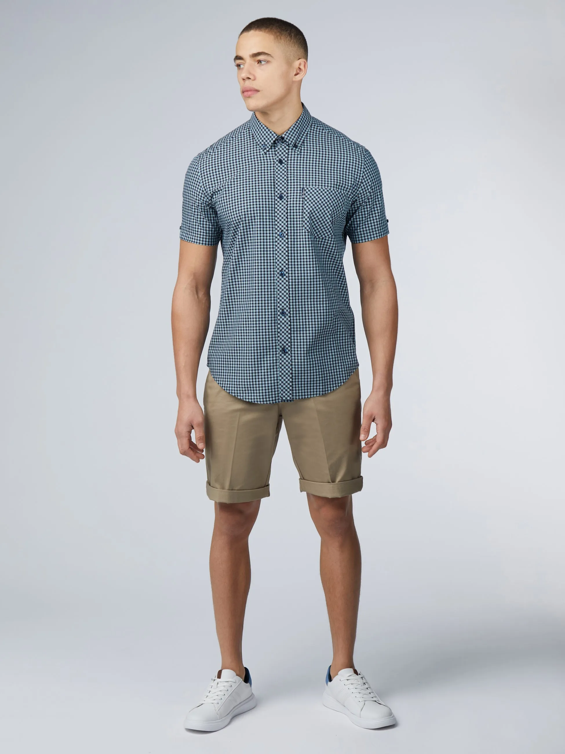 Signature Short Sleeve Gingham Shirt - Petrol sold by Ben Sherman product image thumbnail 2