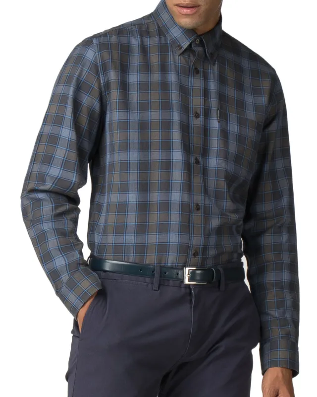 Long-Sleeve Heritage Check Shirt - Dark Green sold by Ben Sherman