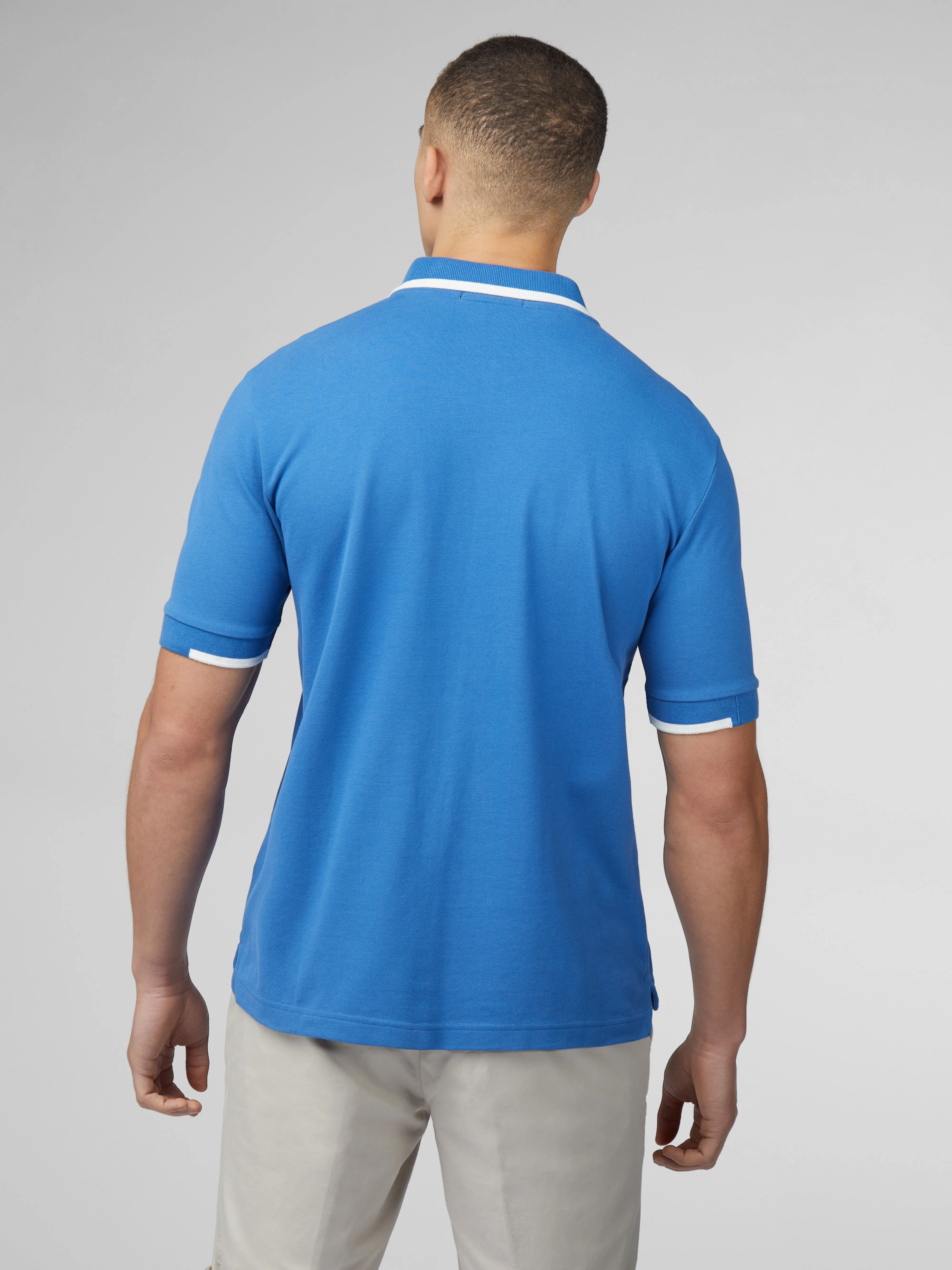 B by Ben Sherman Sports Club Embroidered Polo - Blue sold by Ben Sherman product image thumbnail 4