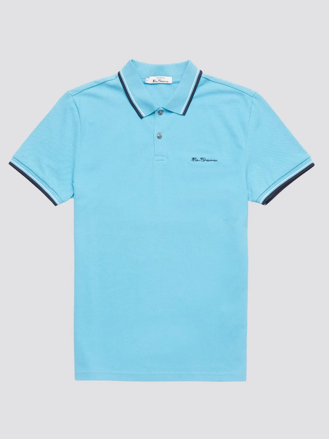 Signature Organic Cotton Polo - Aqua sold by Ben Sherman product image thumbnail 2
