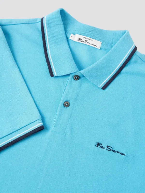 Signature Organic Cotton Polo - Aqua sold by Ben Sherman
