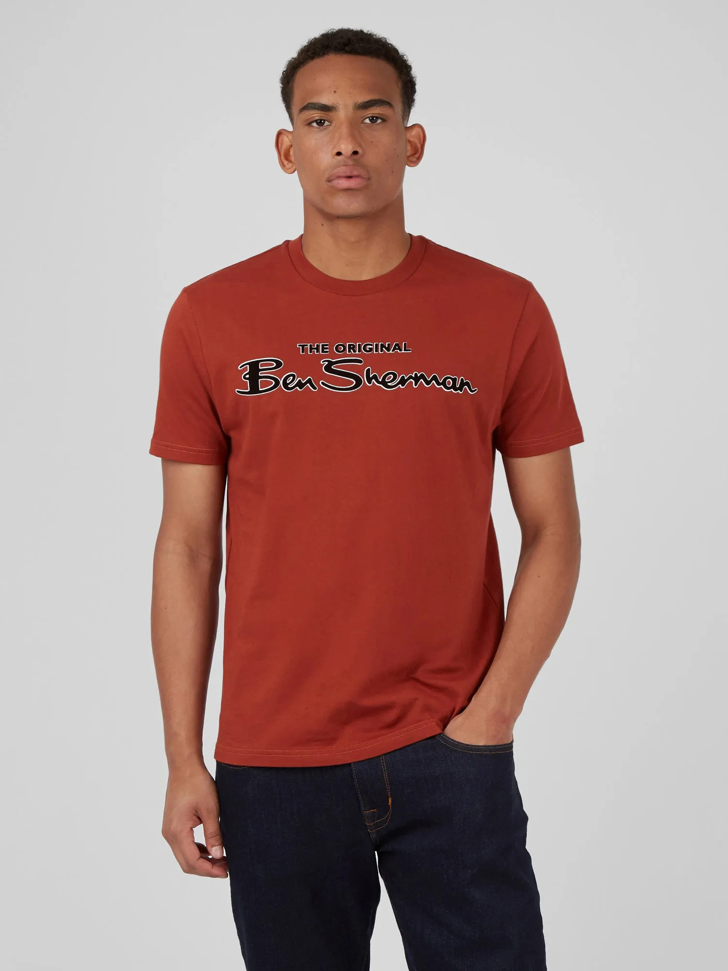 Signature Flock Graphic Tee - Dark Orange sold by Ben Sherman