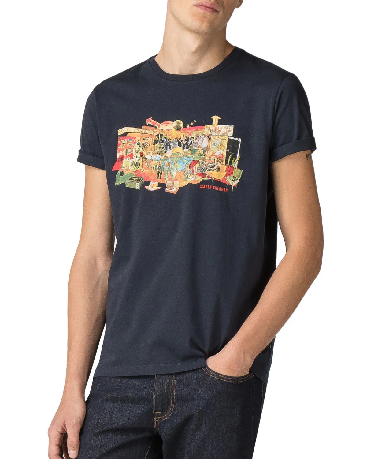 70s House Graphic Tee - Midnight Navy sold by Ben Sherman