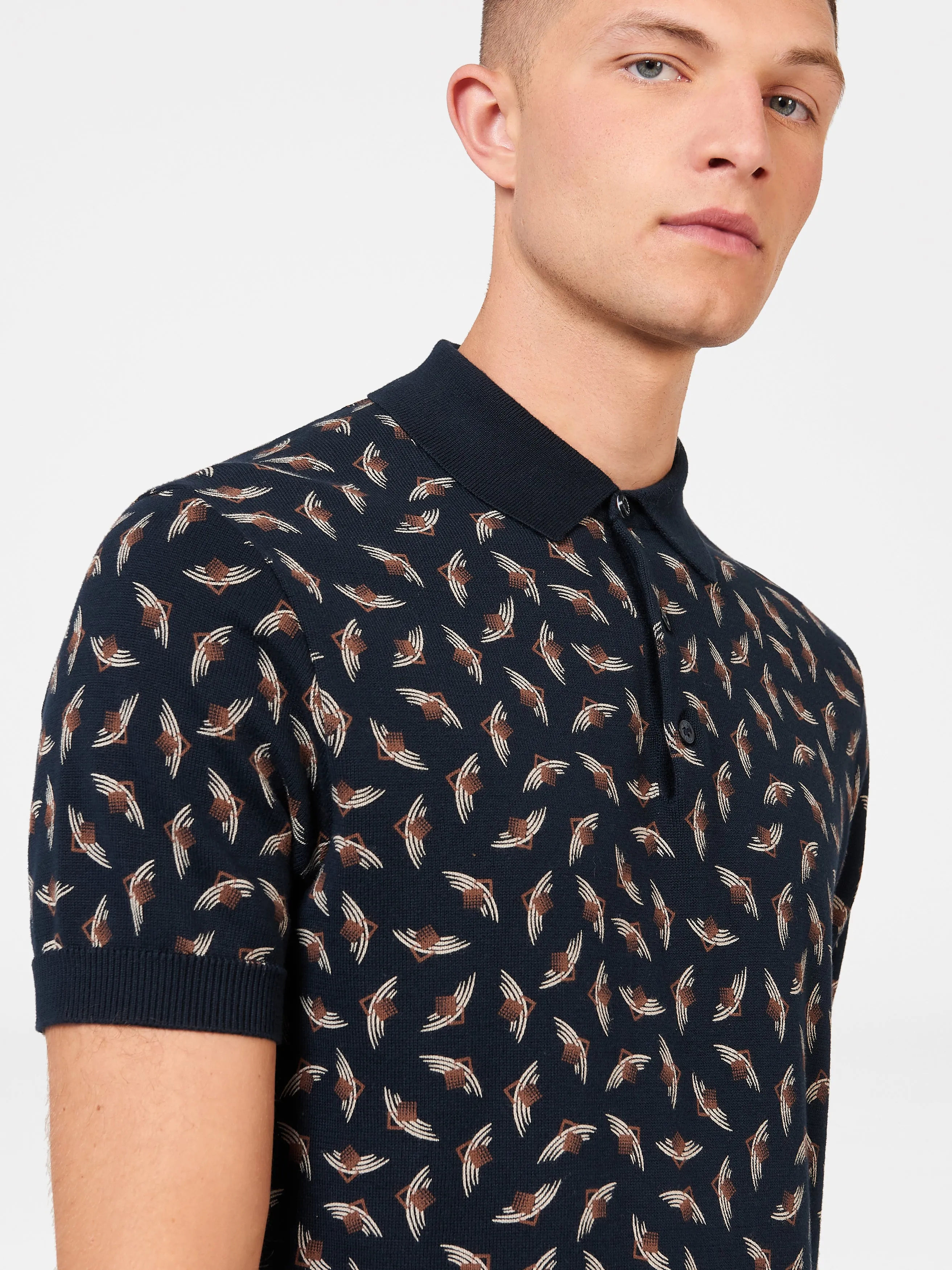 Art Deco Knit Polo - Dark Navy sold by Ben Sherman product image thumbnail 3