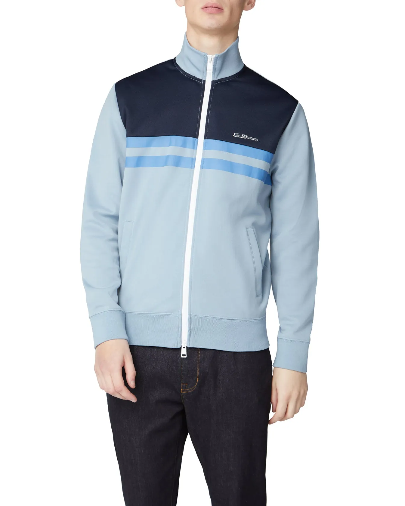 Color Block Tricot Jacket - Dusky Blue sold by Ben Sherman