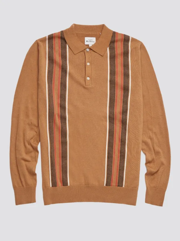 Retro Birdseye Knit Polo - Fawn sold by Ben Sherman