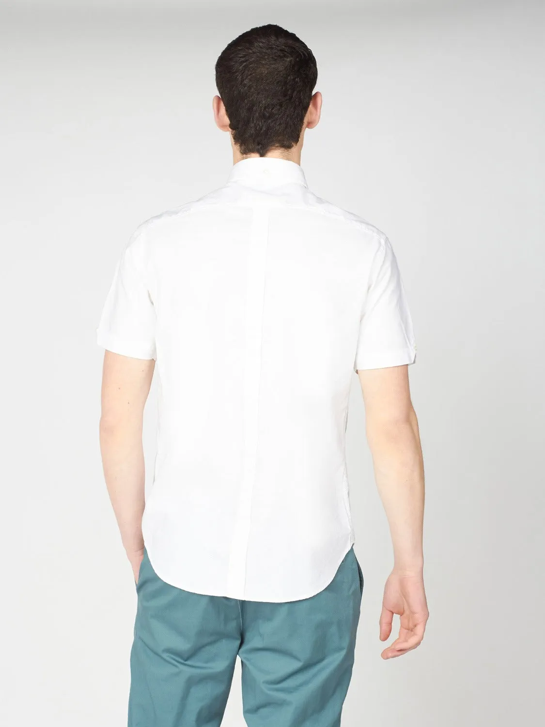 Signature Short-Sleeve Oxford Shirt - White sold by Ben Sherman product image thumbnail 3