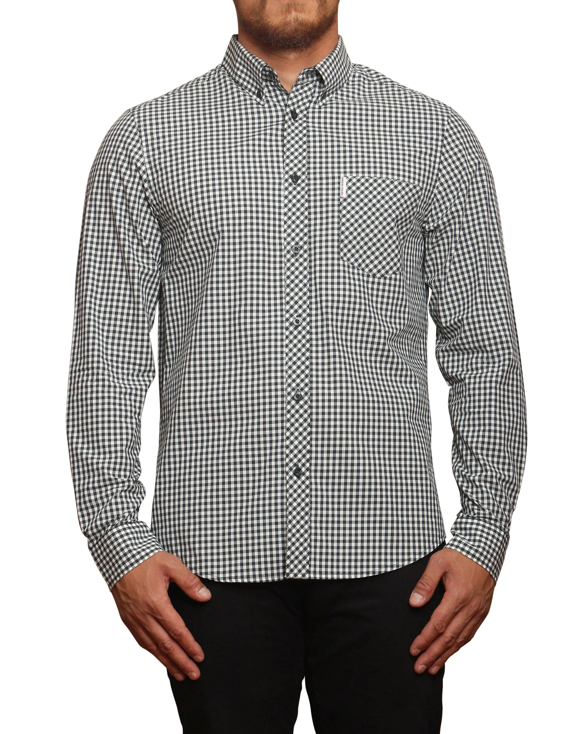 Long-Sleeve Gingham Shirt - Dark Green sold by Ben Sherman