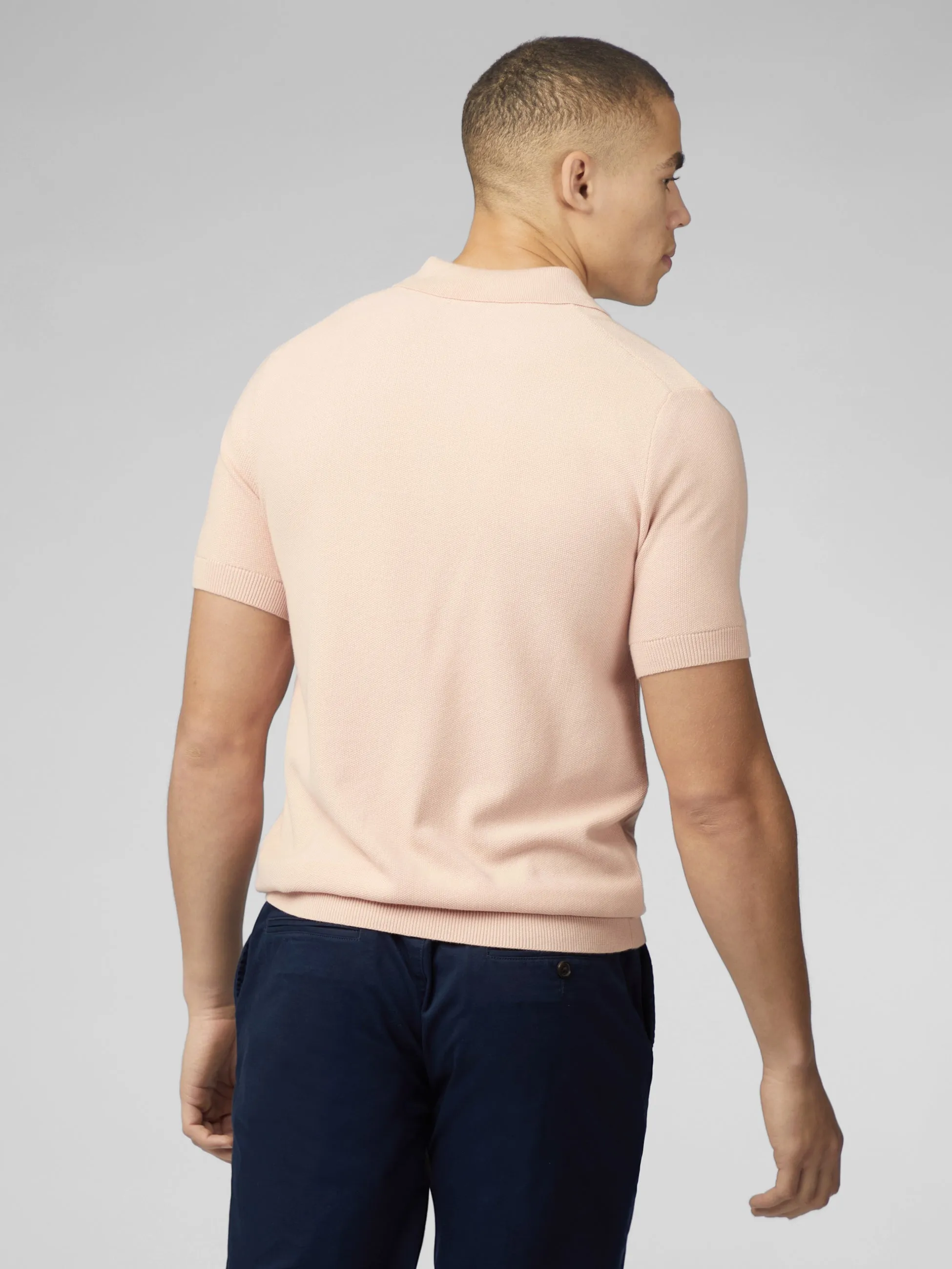 Signature Textured Polo - Pale Pink sold by Ben Sherman product image thumbnail 3