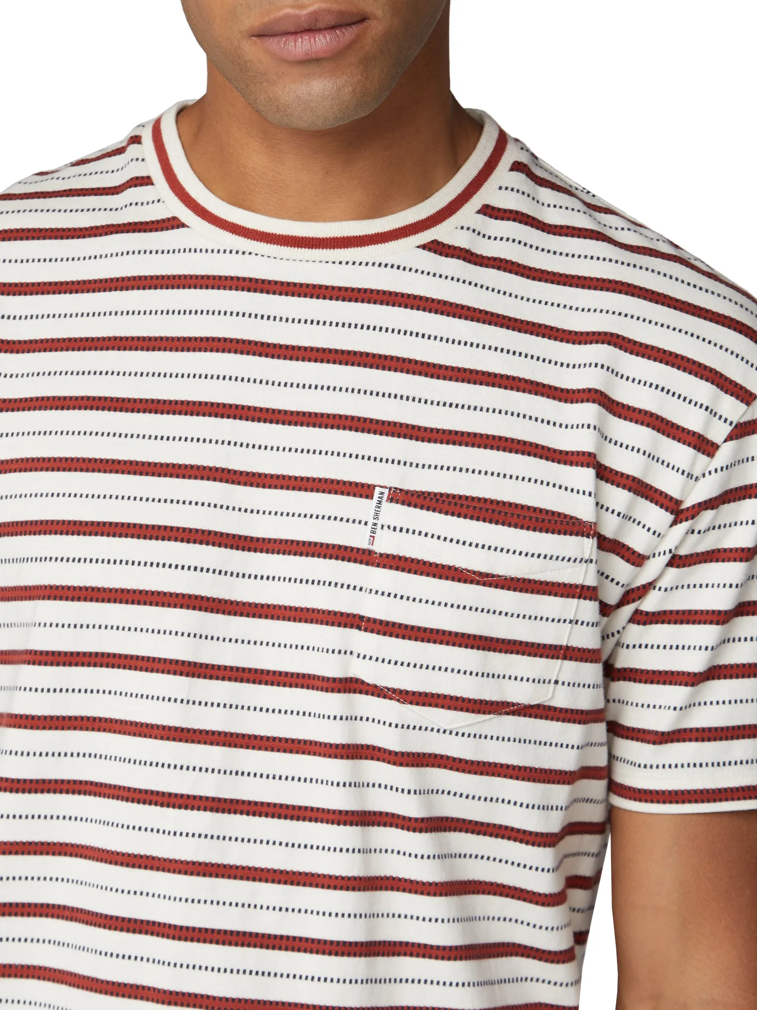 Retro Stripe Tee - Ivory sold by Ben Sherman product image thumbnail 3