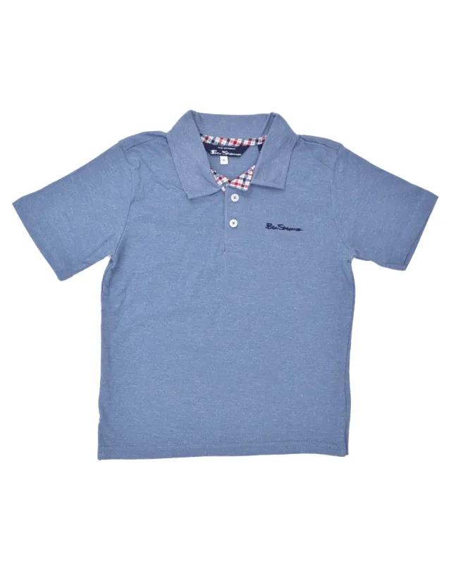 Boys' Short-Sleeve Polo Shirt - Blue (Sizes 8-18) sold by Ben Sherman