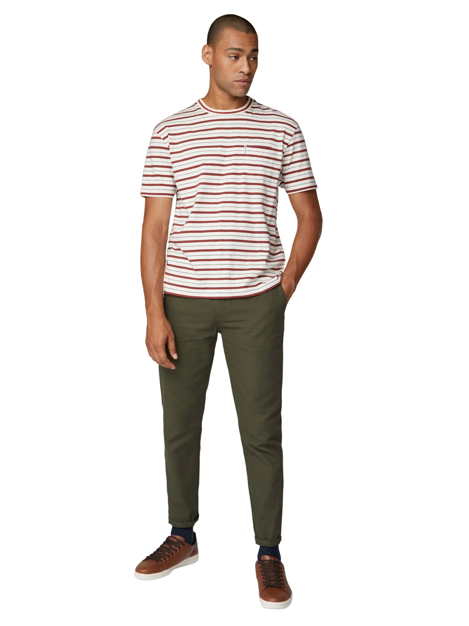 Retro Stripe Tee - Ivory sold by Ben Sherman product image thumbnail 4