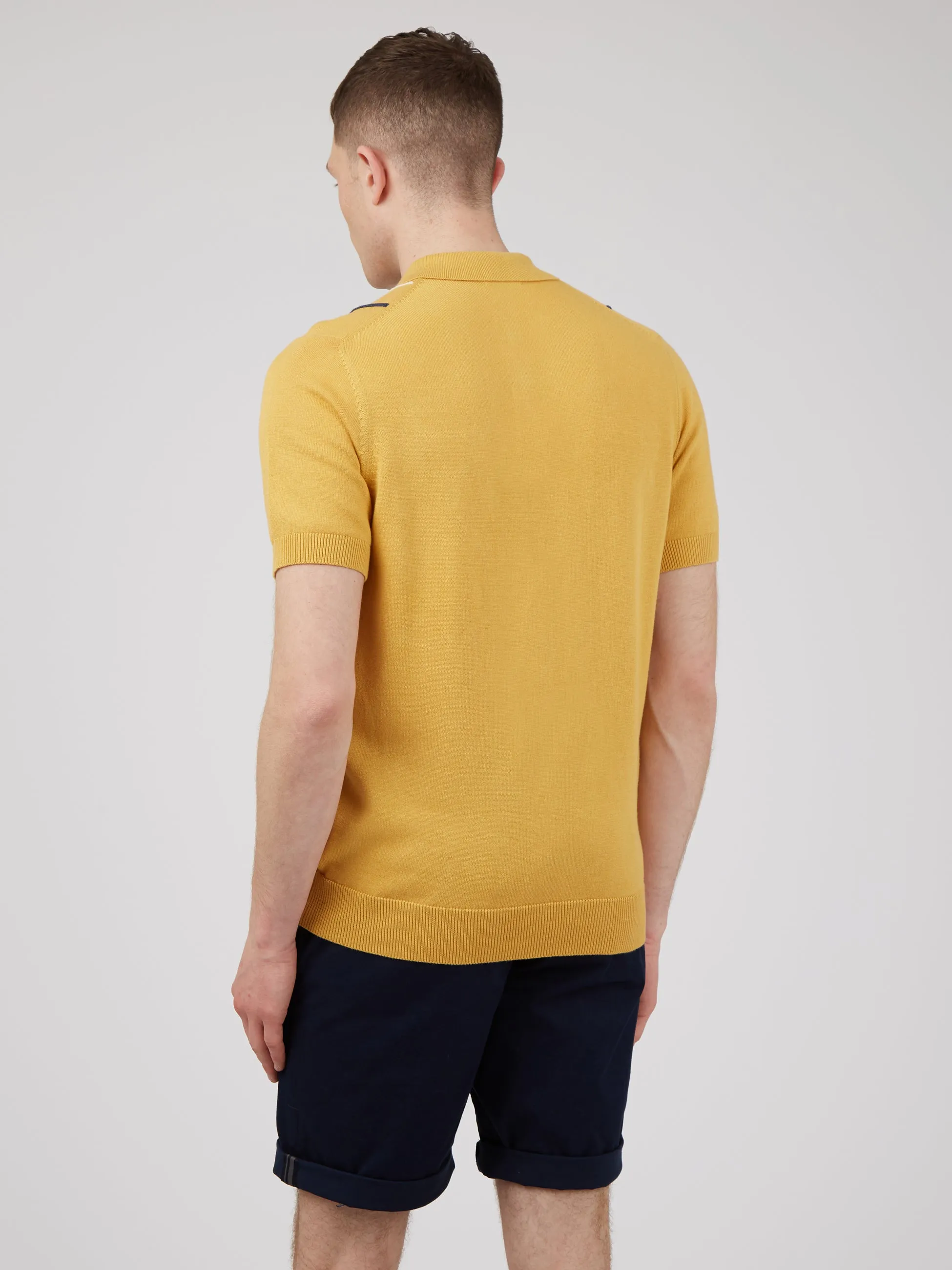 Minimal Mod Knit Striped Polo - Butterscotch sold by Ben Sherman product image thumbnail 3