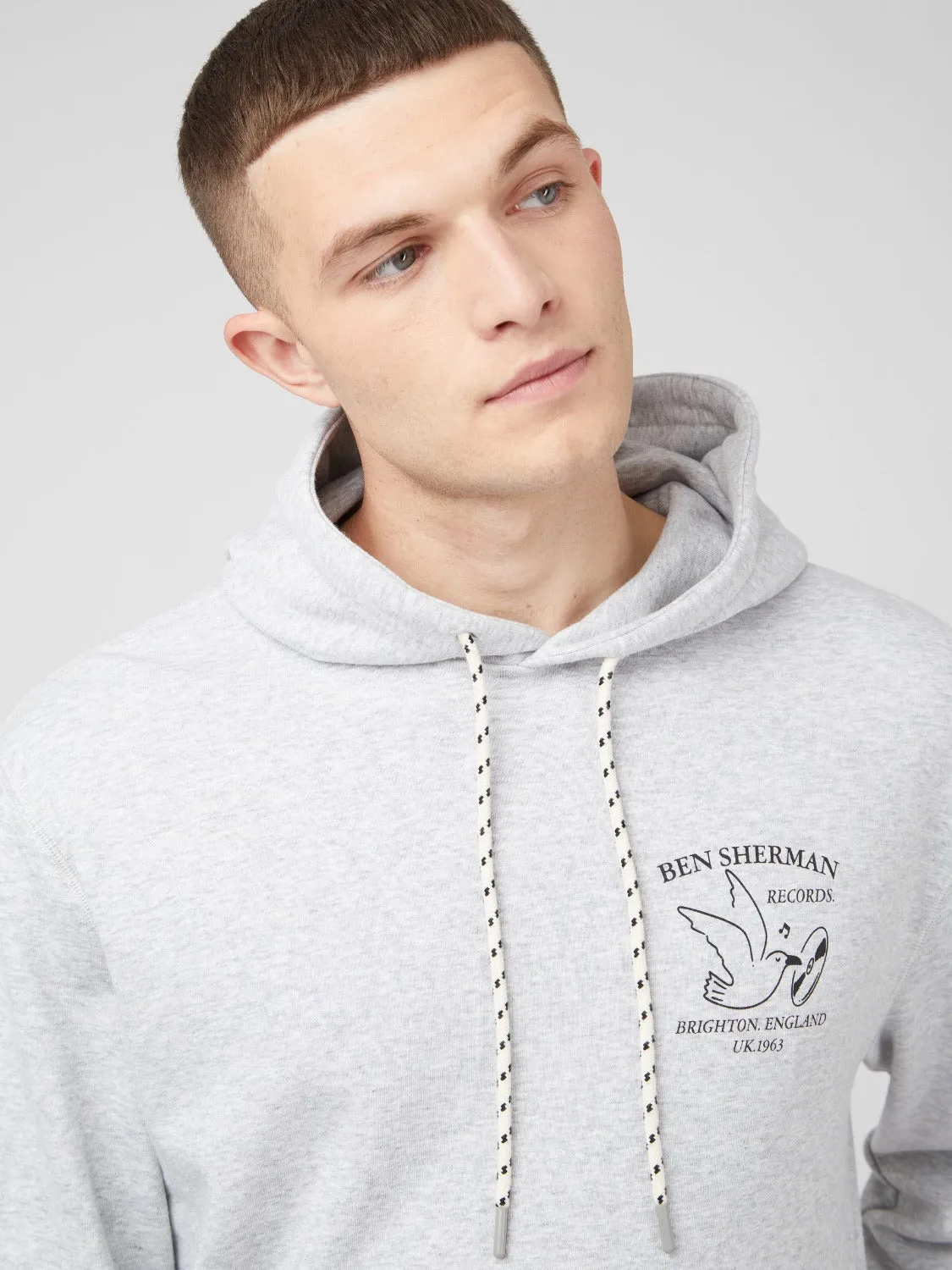 Brighton Records Graphic Hoodie - Steel sold by Ben Sherman product image thumbnail 5